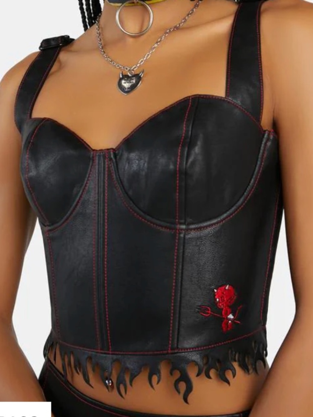DOLLS KILL x Hot Stuff Casper RETURN TO HELL VEGAN LEATHER CORSET sz S - Picture 2 of 6